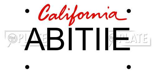 ABITIIE California License Plate