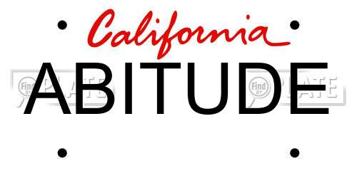 ABITUDE California License Plate