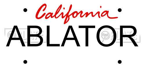 ABLATOR California License Plate