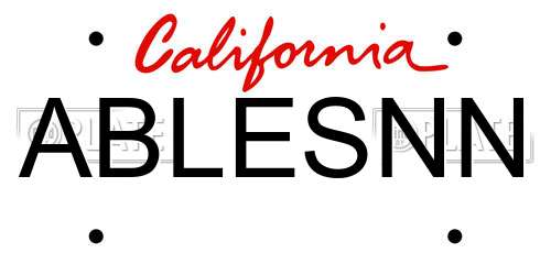 ABLESNN California License Plate