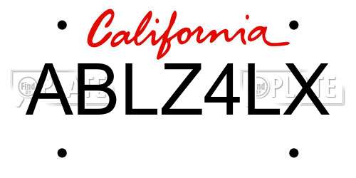 ABLZ4LX California License Plate