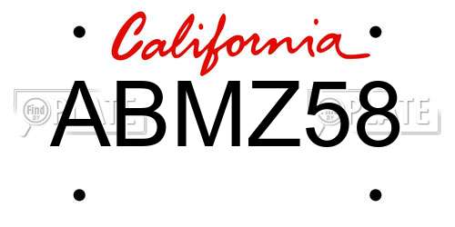 ABMZ58 California License Plate