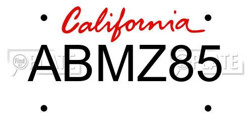 ABMZ85 California License Plate