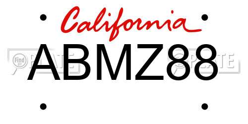 ABMZ88 California License Plate