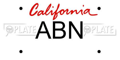 ABN California License Plate
