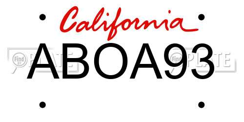 ABOA93 California License Plate