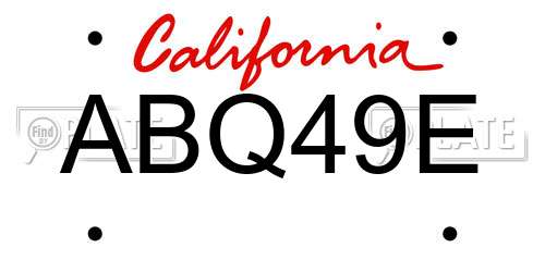 ABQ49E California License Plate