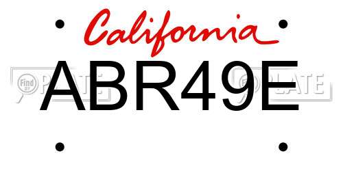 ABR49E California License Plate