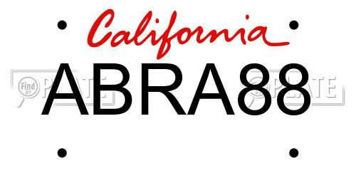 ABRA88 California License Plate