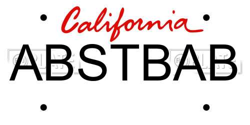 ABSTBAB California License Plate