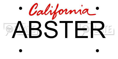 ABSTER California License Plate
