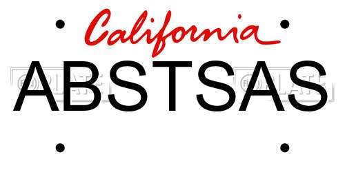 ABSTSAS California License Plate