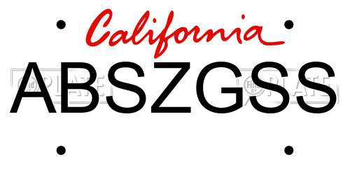 ABSZGSS California License Plate