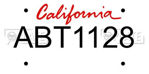 ABT1128 California License Plate
