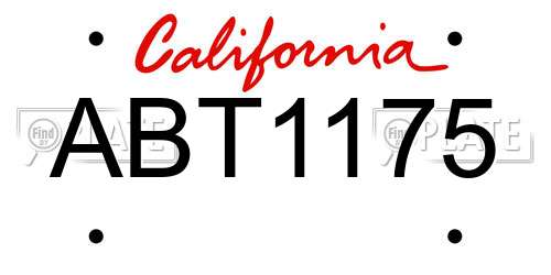 ABT1175 California License Plate