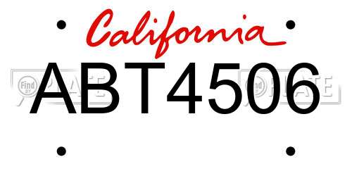 ABT4506 California License Plate