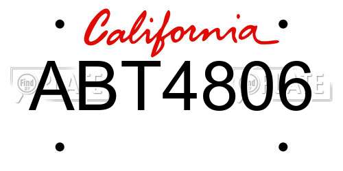 ABT4806 California License Plate
