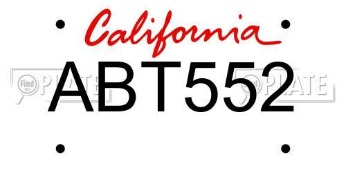 ABT552 California License Plate