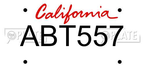 ABT557 California License Plate