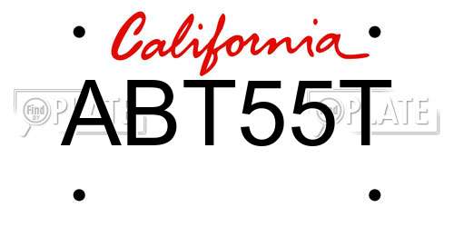 ABT55T California License Plate