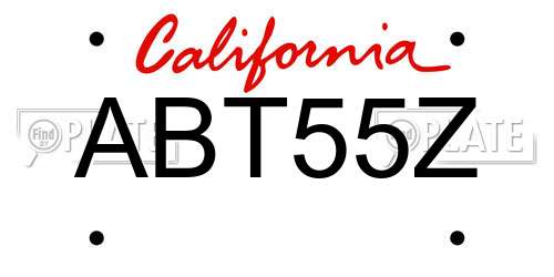 ABT55Z California License Plate