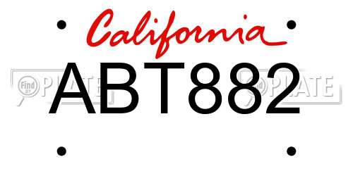 ABT882 California License Plate