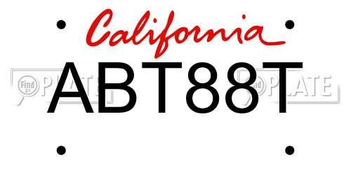 ABT88T California License Plate