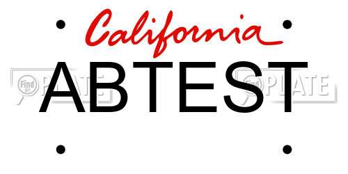 ABTEST California License Plate