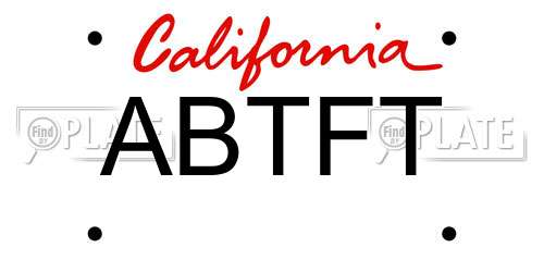 ABTFT California License Plate