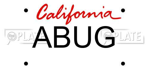 ABUG California License Plate