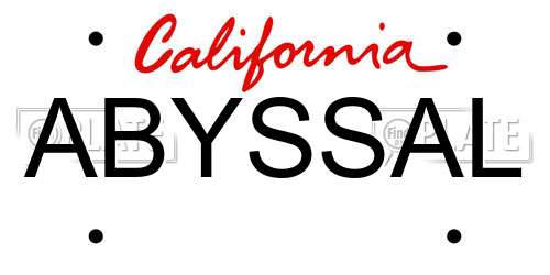 ABYSSAL California License Plate