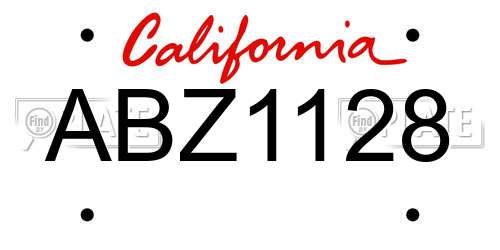 ABZ1128 California License Plate