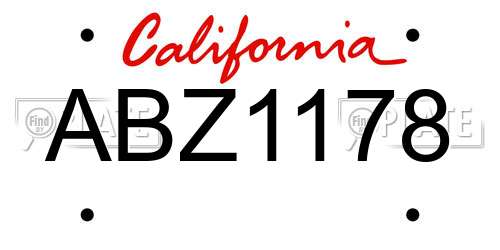 ABZ1178 California License Plate