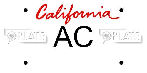 AC California License Plate