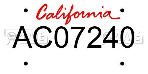 AC07240 California License Plate