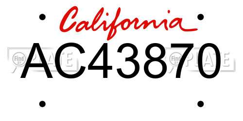 AC43870 California License Plate