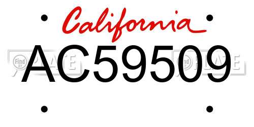 AC59509 California License Plate