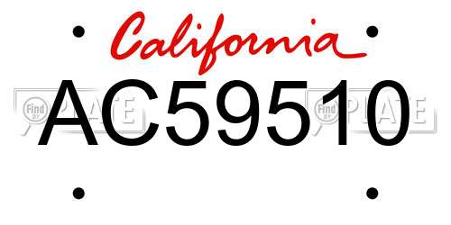 AC59510 California License Plate