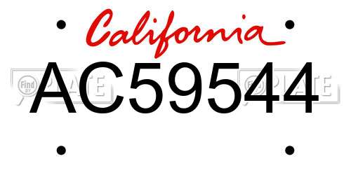 AC59544 California License Plate