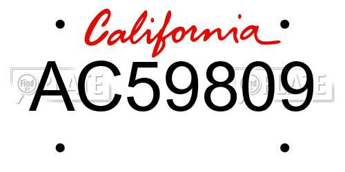 AC59809 California License Plate