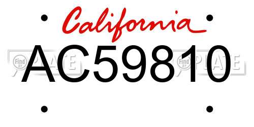 AC59810 California License Plate