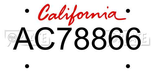 AC78866 California License Plate