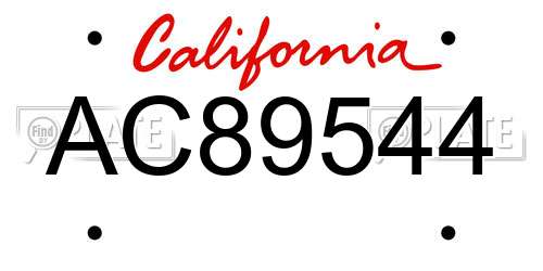 AC89544 California License Plate