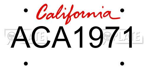 ACA1971 California License Plate