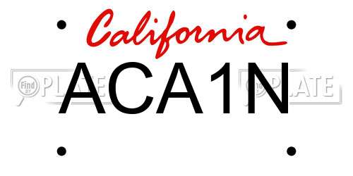 ACA1N California License Plate
