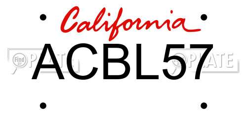 ACBL57 California License Plate
