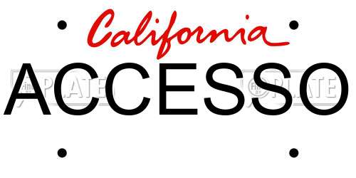 ACCESSO California License Plate