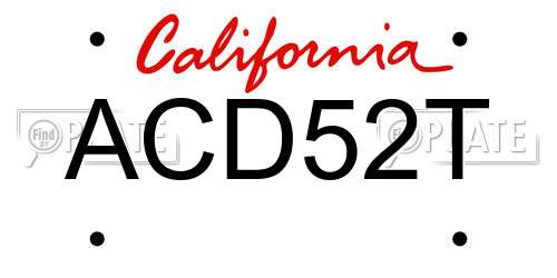 ACD52T California License Plate