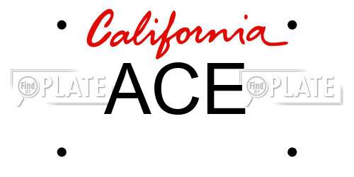 ACE California License Plate