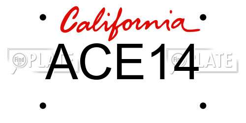 ACE14 California License Plate